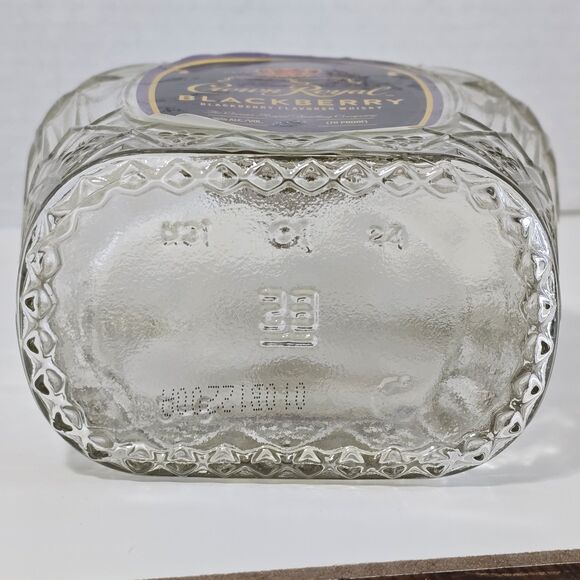 Crown Royal Blackberry Whiskey Bottle EMPTY 750mL Canadian Collectible Bar Decor - Picture 5 of 7